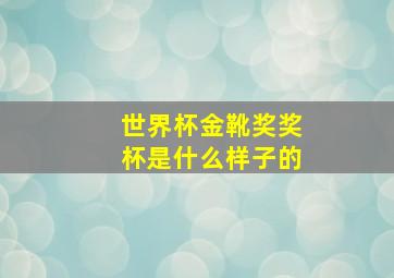 世界杯金靴奖奖杯是什么样子的