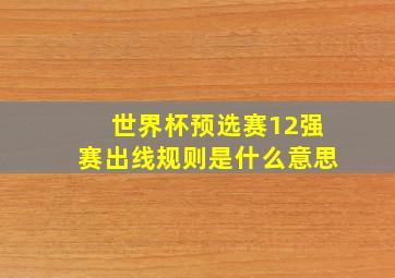 世界杯预选赛12强赛出线规则是什么意思