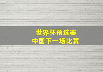 世界杯预选赛中国下一场比赛