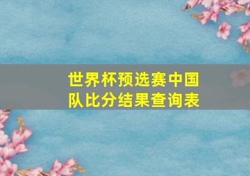 世界杯预选赛中国队比分结果查询表