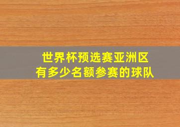 世界杯预选赛亚洲区有多少名额参赛的球队