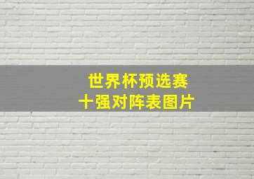 世界杯预选赛十强对阵表图片