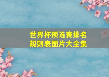 世界杯预选赛排名规则表图片大全集