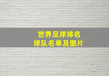 世界足球排名球队名单及图片