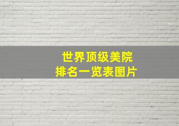 世界顶级美院排名一览表图片