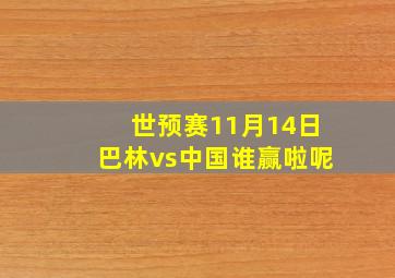 世预赛11月14日巴林vs中国谁赢啦呢