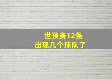 世预赛12强出现几个球队了