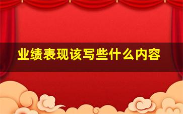 业绩表现该写些什么内容