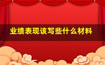 业绩表现该写些什么材料