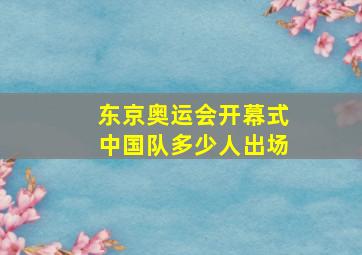 东京奥运会开幕式中国队多少人出场