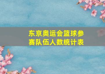 东京奥运会篮球参赛队伍人数统计表