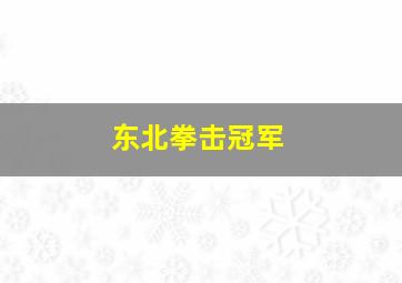 东北拳击冠军