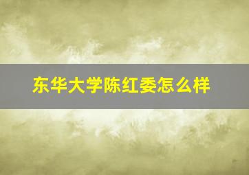 东华大学陈红委怎么样