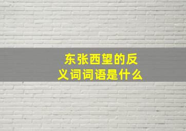 东张西望的反义词词语是什么