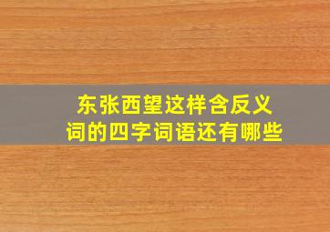 东张西望这样含反义词的四字词语还有哪些