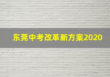 东莞中考改革新方案2020