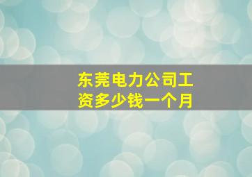 东莞电力公司工资多少钱一个月