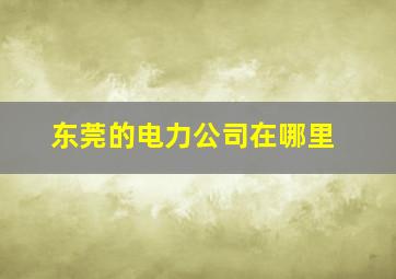 东莞的电力公司在哪里