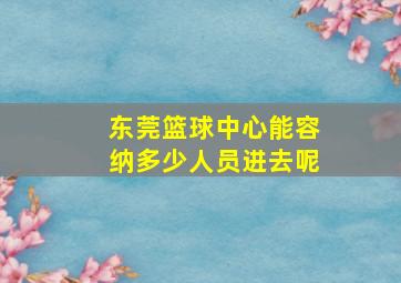 东莞篮球中心能容纳多少人员进去呢