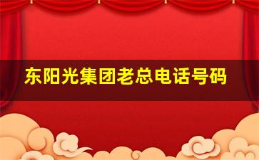 东阳光集团老总电话号码