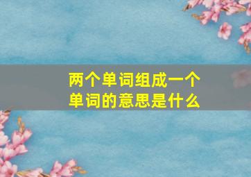 两个单词组成一个单词的意思是什么