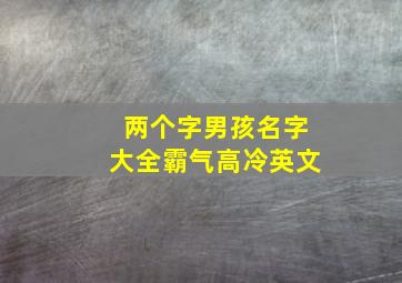 两个字男孩名字大全霸气高冷英文