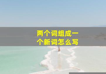 两个词组成一个新词怎么写