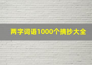 两字词语1000个摘抄大全