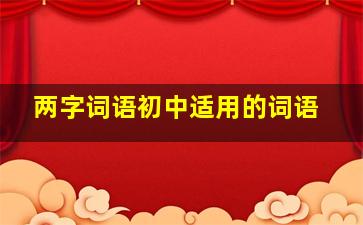 两字词语初中适用的词语