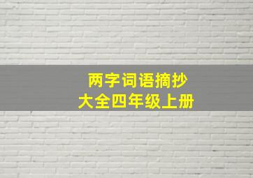 两字词语摘抄大全四年级上册