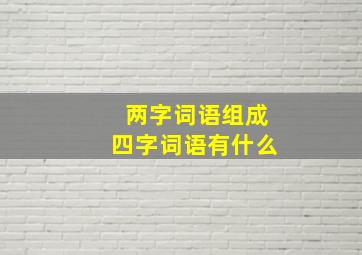 两字词语组成四字词语有什么