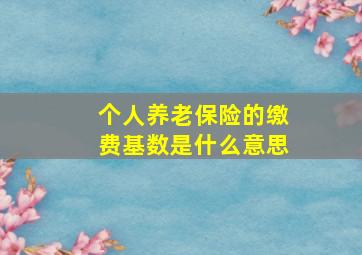 个人养老保险的缴费基数是什么意思