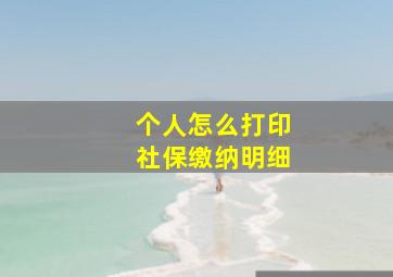 个人怎么打印社保缴纳明细