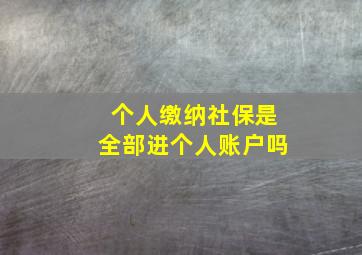 个人缴纳社保是全部进个人账户吗