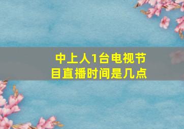 中上人1台电视节目直播时间是几点