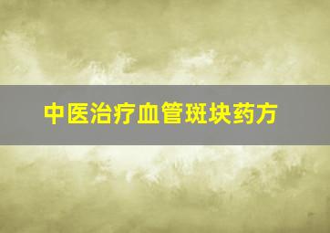 中医治疗血管斑块药方