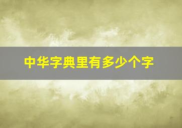 中华字典里有多少个字