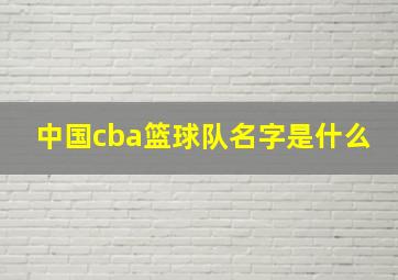 中国cba篮球队名字是什么