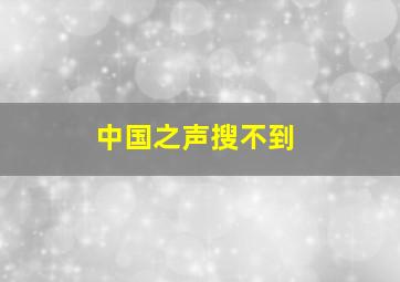 中国之声搜不到