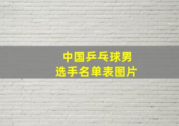 中国乒乓球男选手名单表图片