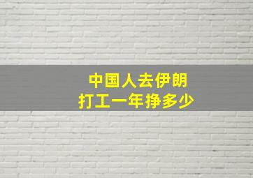 中国人去伊朗打工一年挣多少