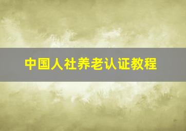 中国人社养老认证教程