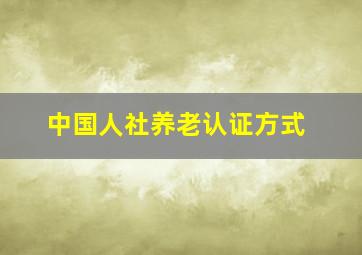 中国人社养老认证方式