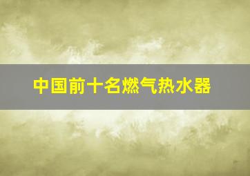 中国前十名燃气热水器