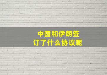 中国和伊朗签订了什么协议呢