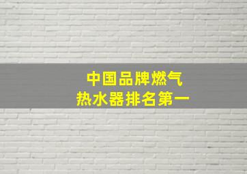 中国品牌燃气热水器排名第一