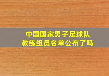 中国国家男子足球队教练组员名单公布了吗