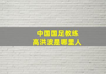 中国国足教练高洪波是哪里人