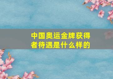 中国奥运金牌获得者待遇是什么样的