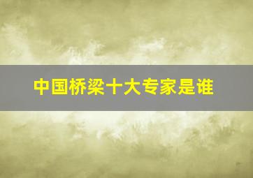 中国桥梁十大专家是谁